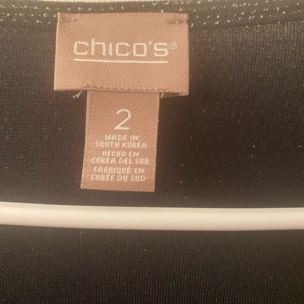 Chico's Black Asymmetrical Shine Cardigan - Picture 3 of 4